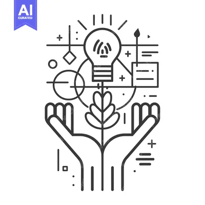 Premium design asset: Hands Holding a Light Bulb with a Plant Growing from it