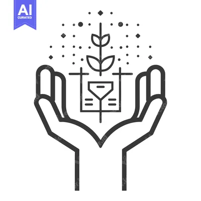 Hands Protecting a Plant Sprouting From a Funnel