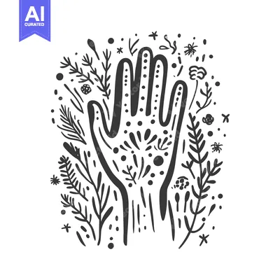 Aset premium populer: Hand Surrounded by Abstract Floral Design