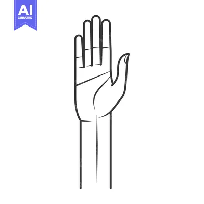 Aset desain premium: Hand with all fingers extended upwards in a raised position