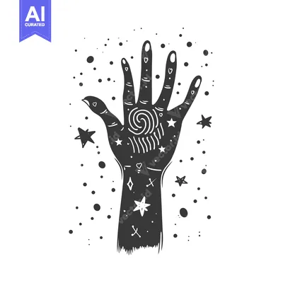 Popular premium asset: Hand with a Spiral and Stars on a Palm