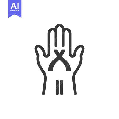 Aset desain premium: Hand with a 'X' and Two Lines in the Center