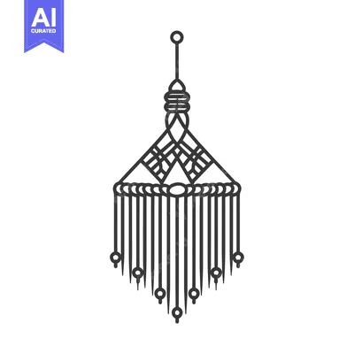 Aset premium populer: Hanging Macrame Ornament with Beads and Tassels