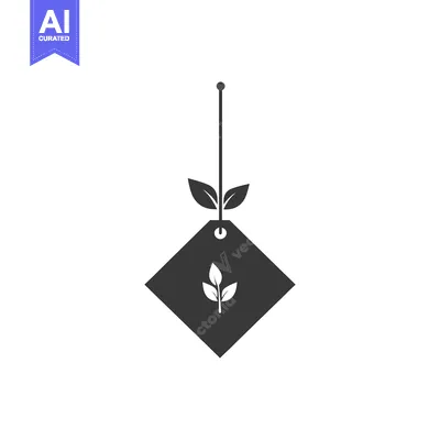 Aset desain premium: Hanging Tag with a Simple Leaf Design