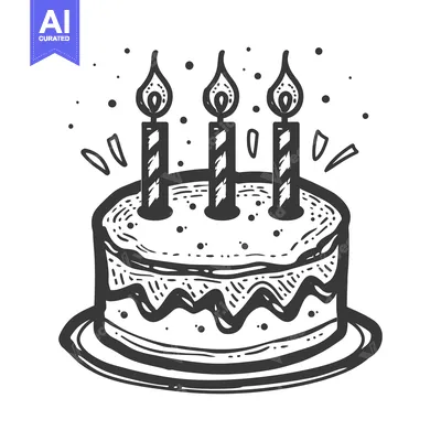 Aset premium populer: A tasty birthday cake decorated with lit candles and celebratory confe