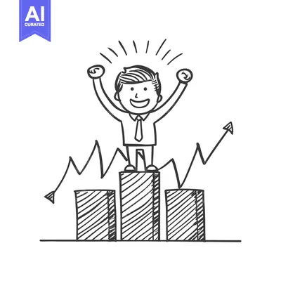 Popular premium asset: Happy Businessman Celebrating Success on a Graph