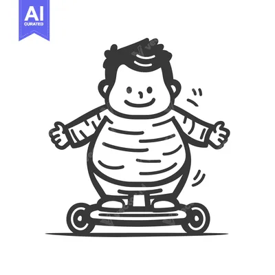 Premium design asset: Happy Cartoon Boy Riding a Hoverboard