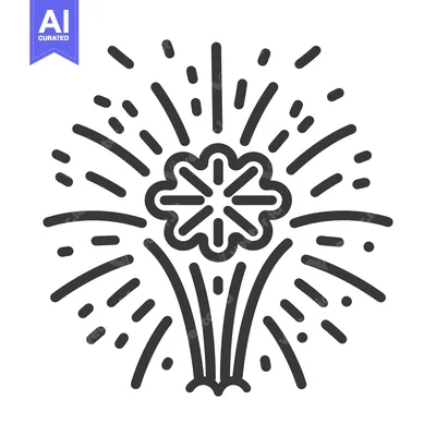 Aset desain premium: A stylized illustration of a bursting firework display in the night sk