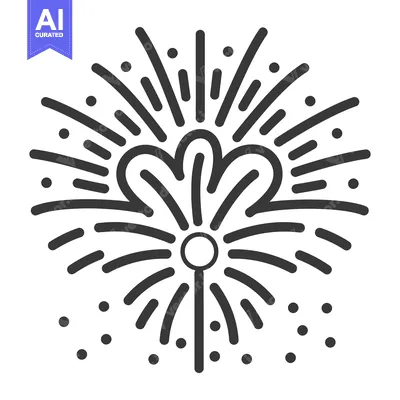 A simple stylized illustration of a bursting firework in the sky