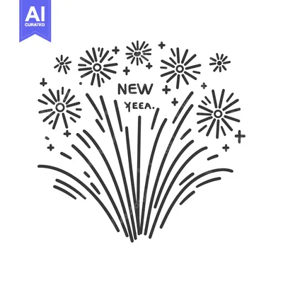 Popular premium asset: A stylized black and white illustration shows celebratory fireworks ex