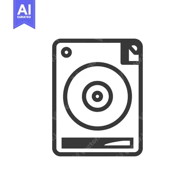 Aset premium populer: Minimalist Hard Drive Icon with Rounded Edges and Data Symbolism