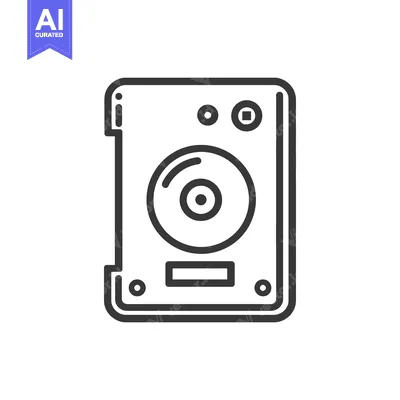 Aset premium populer: Minimalist Line Art: Vintage Turntable Icon on White Background