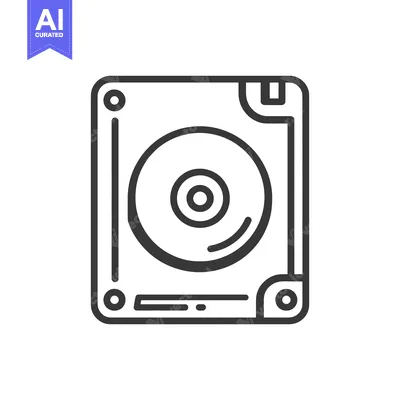 Hard Drive Icon: Clean, Minimalist Design for Data Storage