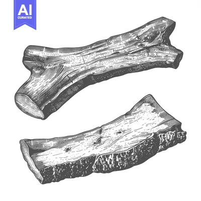 Popular premium asset: Two Pieces Of Wood A Detailed Woodcut Illustration
