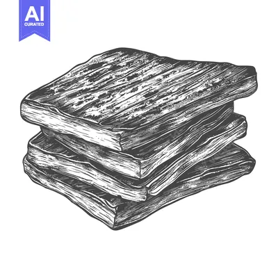 Aset desain premium: Stacked slices of toasted bread illustration