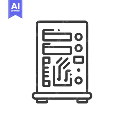 Premium design asset: Server Rack Icon: Modern Line Art for Data Storage and Computing