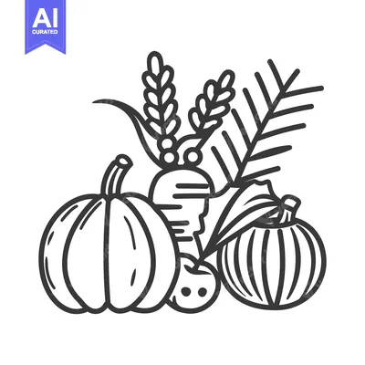 Popular premium asset: An assortment of harvested autumn crops arranged in a still life