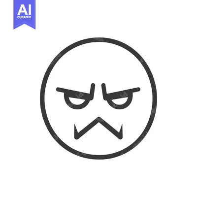 Aset premium populer: A simple illustration depicting a frustrated or angry face expression