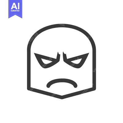 Popular premium asset: An icon showing an angry face with negative emotional expression