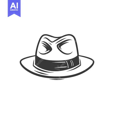 Popular premium asset: An illustration of a fedora hat with dark shading and a brim