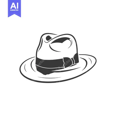 Premium design asset: A stylized drawing of a classic fedora style hat
