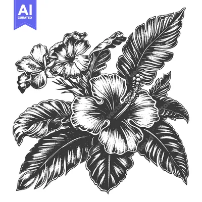 Popular premium asset: Tropical Hibiscus Flowers and Lush Leaves Design