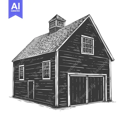 Popular premium asset: A Classic Wooden Barn with a Gable Roof and Cupola