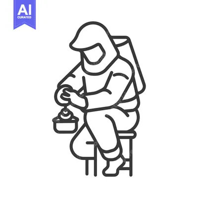 Premium design asset: Hazmat Suit-clad Worker Holding a Sample Container