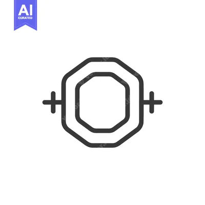 Premium design asset: Octagonal Shape with Handles: Minimalist Line Art Icon on White
