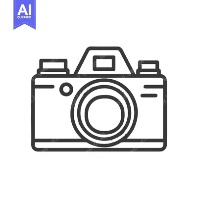 Aset premium populer: Minimalist Camera Icon: Bold Outline, Retro Style, Photography Symbol