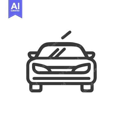 Aset premium populer: Sleek Car Icon: Front View, Minimalist Design, Automotive Symbol