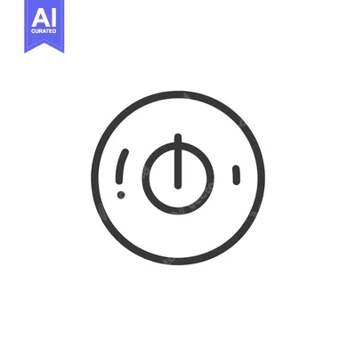 Aset desain premium: Minimalist Power Button Icon with Alert Indicators on White Background