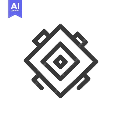 Popular premium asset: Geometric Diamond Icon with Extended Corners in Minimalist Style