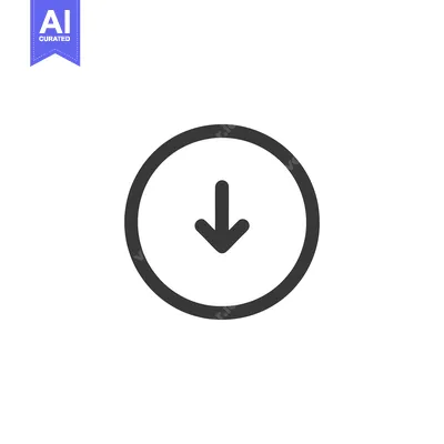 Popular premium asset: Simple Down Arrow Icon in Circle, Minimalist Design on White Backgroun