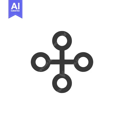 Aset desain premium: Minimalist Dark Gray Circle Connection Icon on White Background