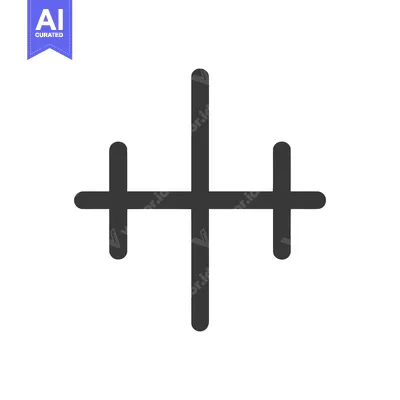 Aset desain premium: Minimalist Dark Gray Symbol: Vertical Line with Horizontal Extensions