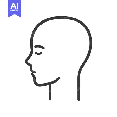 Premium design asset: Minimalist Drawing Depicting Human Head and Neck in Profile