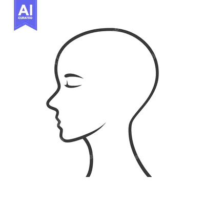 Popular premium asset: A simple black and white outline of a human face in profile
