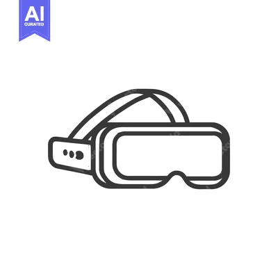 Aset desain premium: Minimalist VR Headset Icon: Modern Technology Outline on White