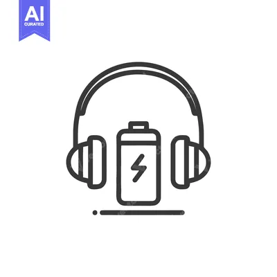 Popular premium asset: Headphones and Battery Icon: Energy for Music, Minimalist Design