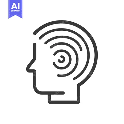 Aset premium populer: Head with Concentric Circles Representing the Brain