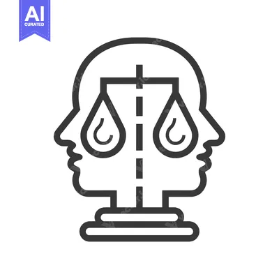 Aset desain premium: Head with Scales Balanced by Two Teardrops