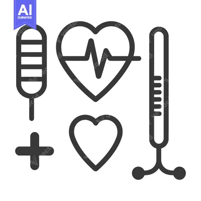 Aset premium populer: Medical health icons representing cardiac care and treatment concepts