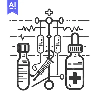 Aset desain premium: A medical illustration depicting healthcare and treatment procedures