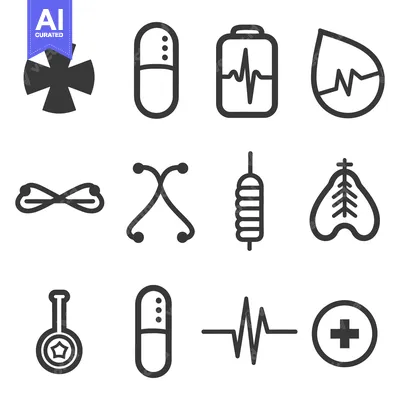 Popular premium asset: Simple illustrations of medical elements relating to healthcare and me
