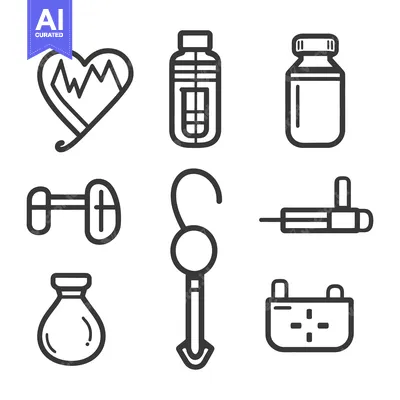 Aset premium populer: Collection of fitness and health related simple line art icons
