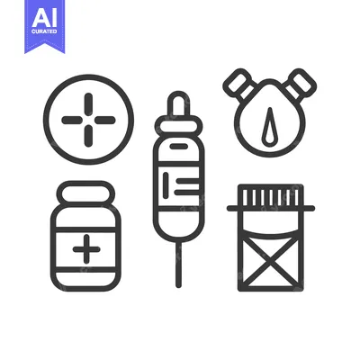 Aset desain premium: Illustrations of medical tools and equipment used in healthcare
