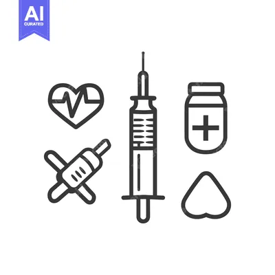 Aset desain premium: Medical icons representing various treatments and healthcare concepts