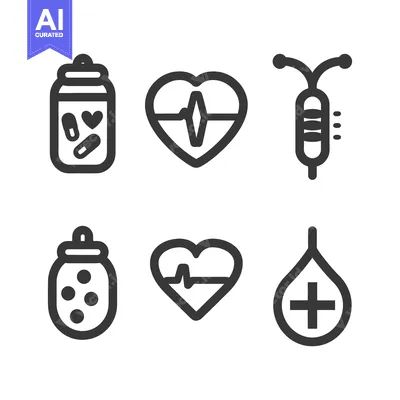 Aset premium populer: Vector icons representing medicine health and healthcare elements