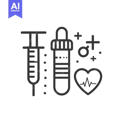 Medical healthcare instruments and signs depicted in a simple illustra